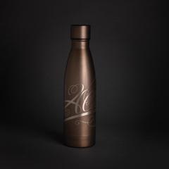 Vue Bouteille iso couleur pleine en acier inoxydable recyclé RCS de couleur marron| Krokrodeal