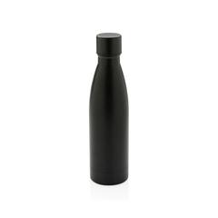 Vue Bouteille iso couleur pleine en acier inoxydable recyclé RCS de couleur noir| Krokrodeal