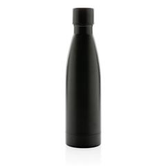 Vue Bouteille iso couleur pleine en acier inoxydable recyclé RCS de couleur noir| Krokrodeal