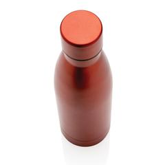 Vue Bouteille iso couleur pleine en acier inoxydable recyclé RCS de couleur rouge| Krokrodeal