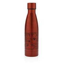 Vue Bouteille iso couleur pleine en acier inoxydable recyclé RCS de couleur rouge| Krokrodeal