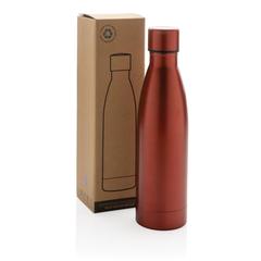 Vue Bouteille iso couleur pleine en acier inoxydable recyclé RCS de couleur rouge| Krokrodeal