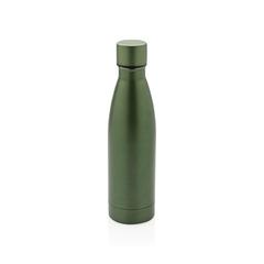 Vue Bouteille iso couleur pleine en acier inoxydable recyclé RCS de couleur vert| Krokrodeal