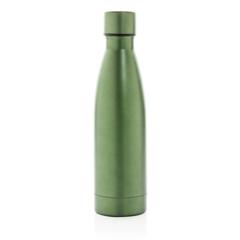 Vue Bouteille iso couleur pleine en acier inoxydable recyclé RCS de couleur vert| Krokrodeal