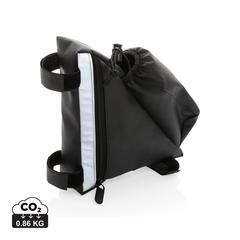 Vue Sacoche réfléchissante pour vélo avec porte bouteille de couleur noir| Krokrodeal