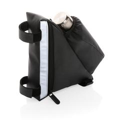 Vue Sacoche réfléchissante pour vélo avec porte bouteille de couleur noir| Krokrodeal