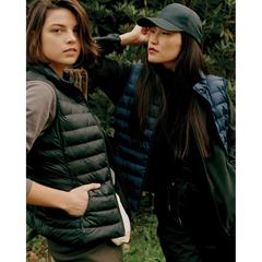 Vue Bodywarmer femme en polyester recyclé Iqoniq Meru de couleur bleu| Krokrodeal