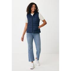 Vue Bodywarmer femme en polyester recyclé Iqoniq Meru de couleur bleu| Krokrodeal