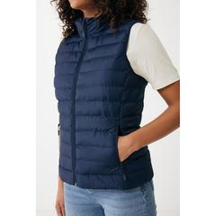 Vue Bodywarmer femme en polyester recyclé Iqoniq Meru de couleur bleu| Krokrodeal