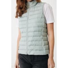 Vue Bodywarmer femme en polyester recyclé Iqoniq Meru de couleur vert| Krokrodeal