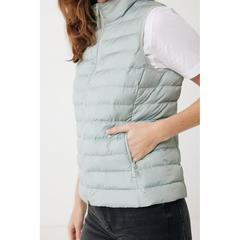 Vue Bodywarmer femme en polyester recyclé Iqoniq Meru de couleur vert| Krokrodeal