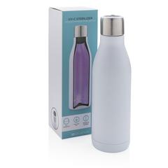 Vue Bouteille isotherme en acier avec stérilisateur UV de couleur blanc| Krokrodeal