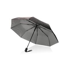 Vue Mini parapluie 21" en rPET 190T bi couleur Impact AWARE™ de couleur gris| Krokrodeal