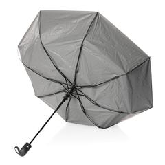 Vue Mini parapluie 21" en rPET 190T bi couleur Impact AWARE™ de couleur gris| Krokrodeal