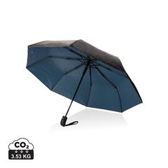 Vue Mini parapluie 21" en rPET 190T bi couleur Impact AWARE™ de couleur bleu| Krokrodeal