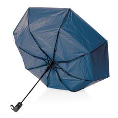 Vue Mini parapluie 21" en rPET 190T bi couleur Impact AWARE™ de couleur bleu| Krokrodeal