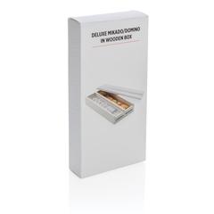 Vue Jeu de mikado/domino en boîte en bois de couleur blanc| Krokrodeal