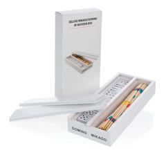 Vue Jeu de mikado/domino en boîte en bois de couleur blanc| Krokrodeal