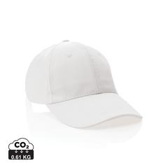 Vue Casquette 6 panneaux en coton recyclé 280gr IMPACT de couleur blanc| Krokrodeal