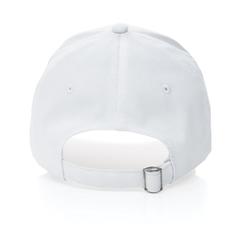 Vue Casquette 6 panneaux en coton recyclé 280gr IMPACT de couleur blanc| Krokrodeal