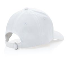 Vue Casquette 6 panneaux en coton recyclé 280gr IMPACT de couleur blanc| Krokrodeal