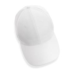 Vue Casquette 6 panneaux en coton recyclé 280gr IMPACT de couleur blanc| Krokrodeal