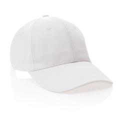 Vue Casquette 6 panneaux en coton recyclé 280gr IMPACT de couleur blanc| Krokrodeal