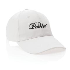 Vue Casquette 6 panneaux en coton recyclé 280gr IMPACT de couleur blanc| Krokrodeal