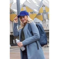 Vue Casquette 6 panneaux en coton recyclé 280gr IMPACT de couleur bleu| Krokrodeal