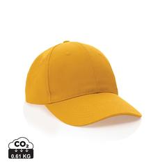 Vue Casquette 6 panneaux en coton recyclé 280gr IMPACT de couleur jaune| Krokrodeal