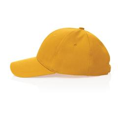 Vue Casquette 6 panneaux en coton recyclé 280gr IMPACT de couleur jaune| Krokrodeal