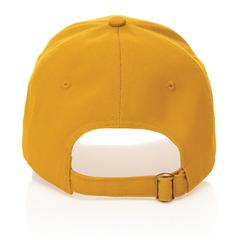 Vue Casquette 6 panneaux en coton recyclé 280gr IMPACT de couleur jaune| Krokrodeal