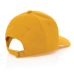 Vue Casquette 6 panneaux en coton recyclé 280gr IMPACT de couleur jaune| Krokrodeal