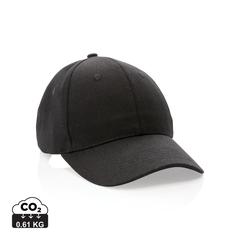 Vue Casquette 6 panneaux en coton recyclé 280gr IMPACT de couleur noir| Krokrodeal
