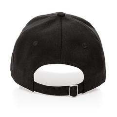 Vue Casquette 6 panneaux en coton recyclé 280gr IMPACT de couleur noir| Krokrodeal