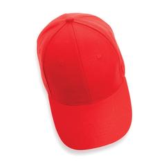 Vue Casquette 6 panneaux en coton recyclé 280gr IMPACT de couleur rouge| Krokrodeal