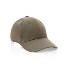Vue Casquette 6 panneaux en coton recyclé 280gr IMPACT de couleur vert| Krokrodeal