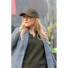 Vue Casquette 6 panneaux en coton recyclé 280gr IMPACT de couleur vert| Krokrodeal