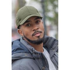 Vue Casquette 6 panneaux en coton recyclé 280gr IMPACT de couleur vert| Krokrodeal