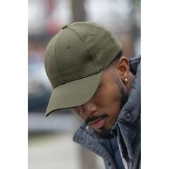 Vue Casquette 6 panneaux en coton recyclé 280gr IMPACT de couleur vert| Krokrodeal