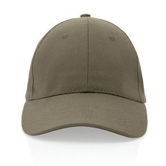 Vue Casquette 6 panneaux en coton recyclé 280gr IMPACT de couleur vert| Krokrodeal