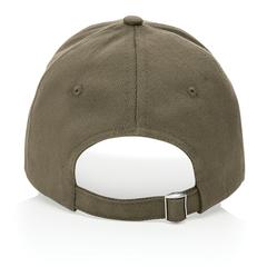 Vue Casquette 6 panneaux en coton recyclé 280gr IMPACT de couleur vert| Krokrodeal