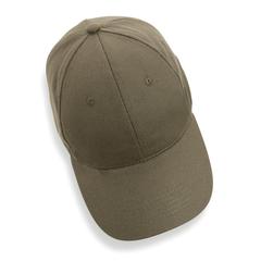 Vue Casquette 6 panneaux en coton recyclé 280gr IMPACT de couleur vert| Krokrodeal