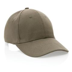 Vue Casquette 6 panneaux en coton recyclé 280gr IMPACT de couleur vert| Krokrodeal