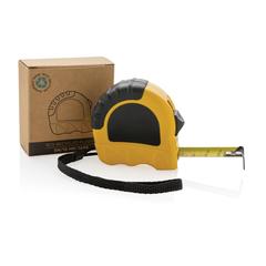 Vue Mètre ruban 5M/19 mm en plastique recyclé RCS de couleur jaune| Krokrodeal