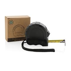 Vue Mètre ruban 5M/19 mm en plastique recyclé RCS de couleur noir| Krokrodeal