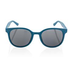 Vue Lunettes de soleil en fibre de paille de couleur bleu| Krokrodeal