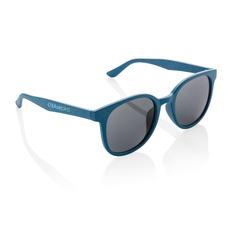 Vue Lunettes de soleil en fibre de paille de couleur bleu| Krokrodeal
