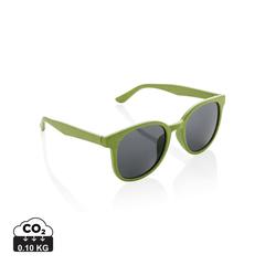 Vue Lunettes de soleil en fibre de paille de couleur vert| Krokrodeal