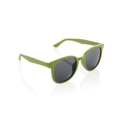 Vue Lunettes de soleil en fibre de paille de couleur vert| Krokrodeal